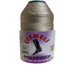 Çizmeli Polyester Örgü ve Şal İpliği No:20 100 gr 843 Bej
