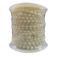 Sıralı Yarım Deliksiz Plastik İnci 6 mm 9 metre AA081