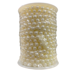 Sıralı Yarım Deliksiz Plastik İnci 8 mm 9 metre AA017
