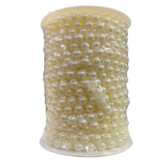 Sıralı Yarım Deliksiz Plastik İnci 8 mm 9 metre AA017