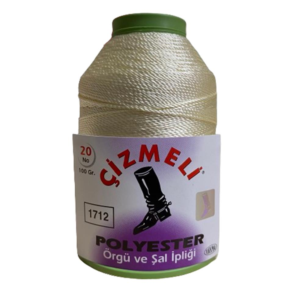 Çizmeli Polyester Örgü ve Şal İpliği No:20 100 gr 1712 Krem