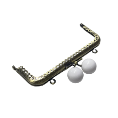 Çanta Sapı Cüzdan Bursu Boncuklu Metal 12,5cm Dikdörtgen csalt08