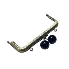 Çanta Sapı Cüzdan Bursu Boncuklu Metal 12,5cm Dikdörtgen csalt08