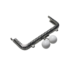 Çanta Sapı Cüzdan Bursu Boncuklu Metal 12,5cm Dikdörtgen csalt08