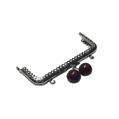 Çanta Sapı Cüzdan Bursu Boncuklu Metal 12,5cm Dikdörtgen csalt08