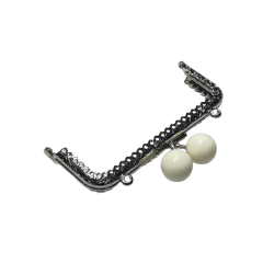 Çanta Sapı Cüzdan Bursu Boncuklu Metal 12,5cm Dikdörtgen csalt08