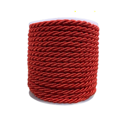 Bükümlü Kordon İp 4 mm 18 metre 2 Kırmızı