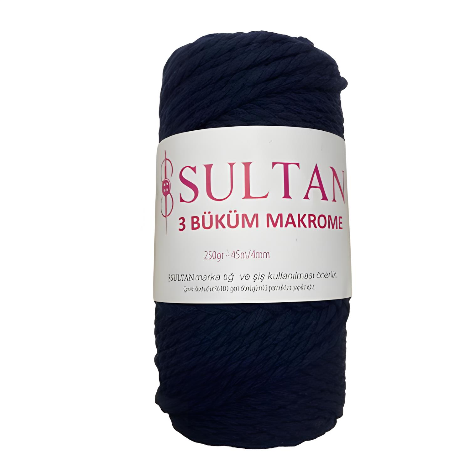 Sultan 3 Büklüm Makrome İpi 250 gr 019 Lacivert