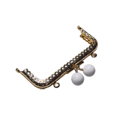 Çanta Sapı Cüzdan Bursu Boncuklu Metal 10,5cm Dikdörtgen csalt09