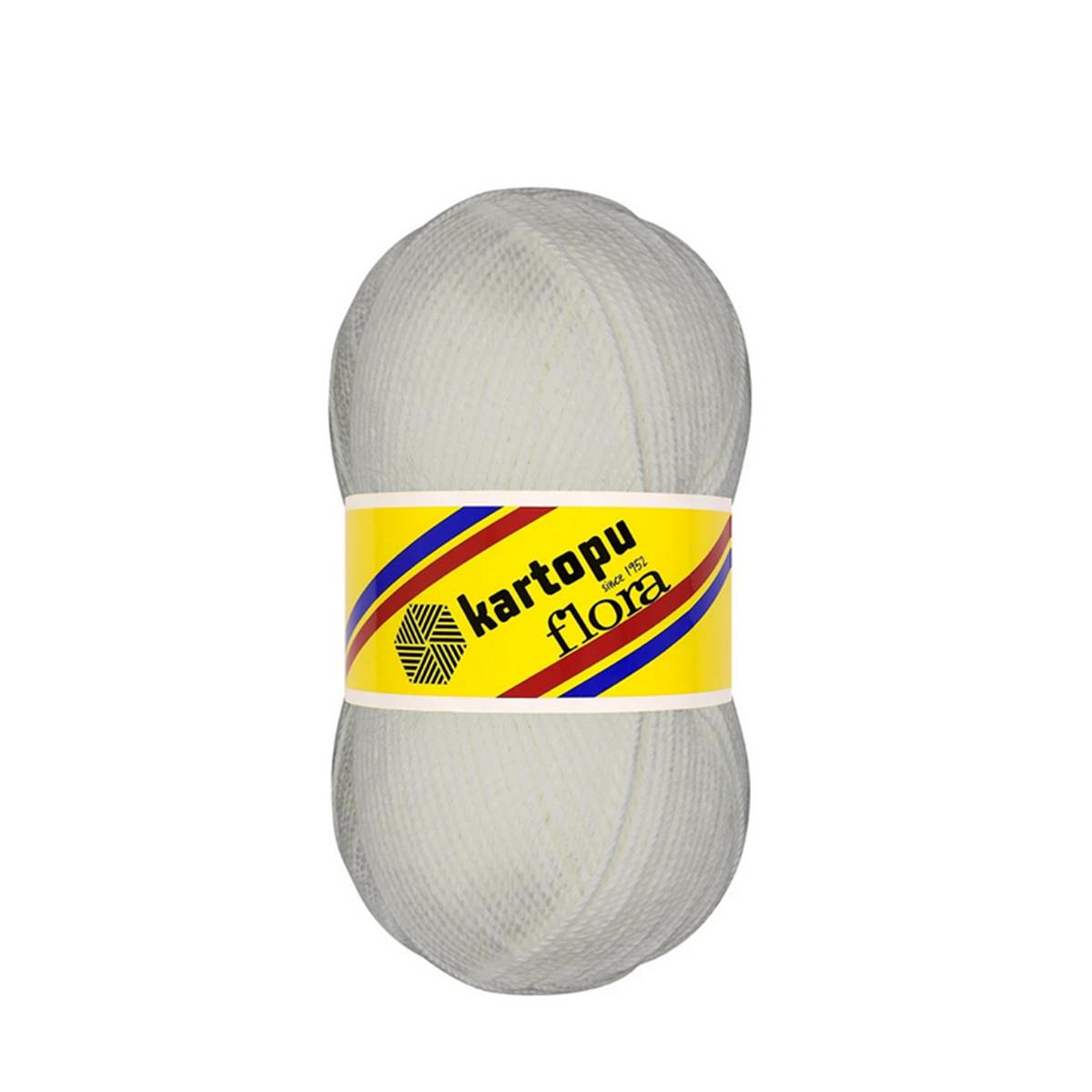 Kartopu Flora Patiklik Çoraplık El Örgü İpi 100 gr K010 Beyaz