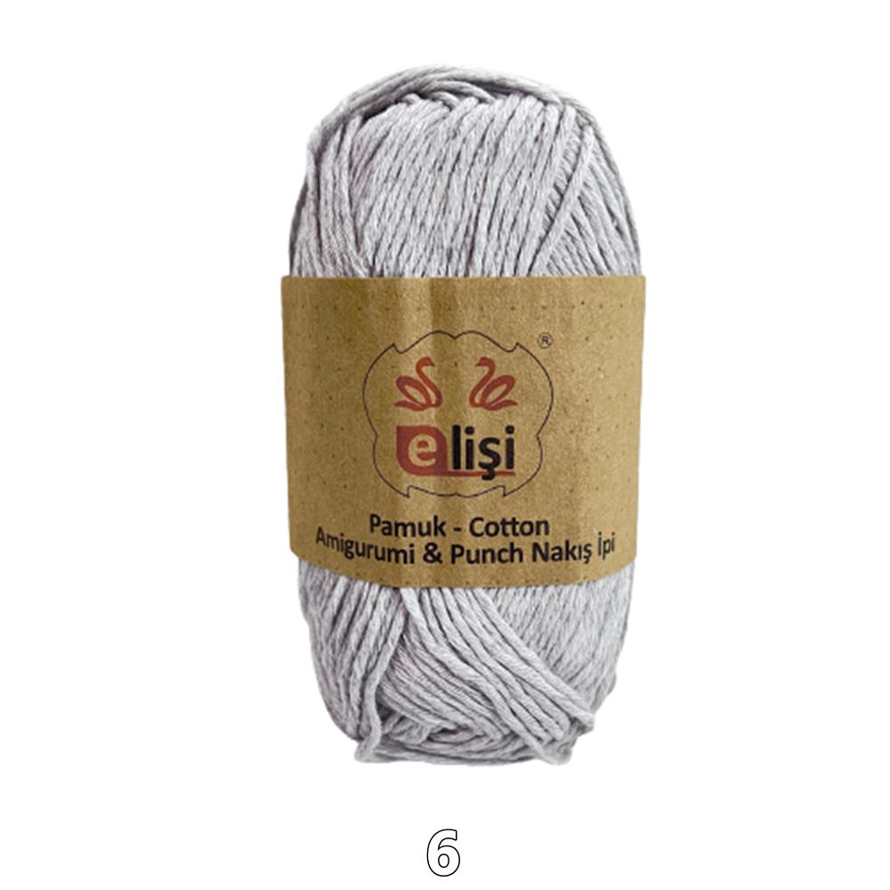 Elişi Pamuk Amigurumi İpi İpliği Cotton Koton 50gr 6 A. Gri
