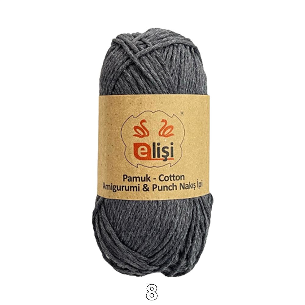 Elişi Pamuk Amigurumi İpi İpliği Cotton Koton 50gr 8 Füme