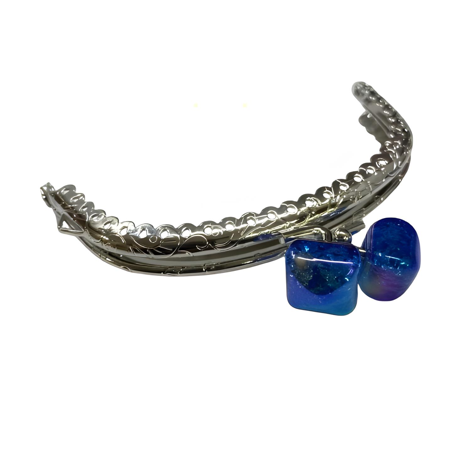 Metal Oval Cüzdan Klipsi Akide Şekeri 11 cm M6 Mavi