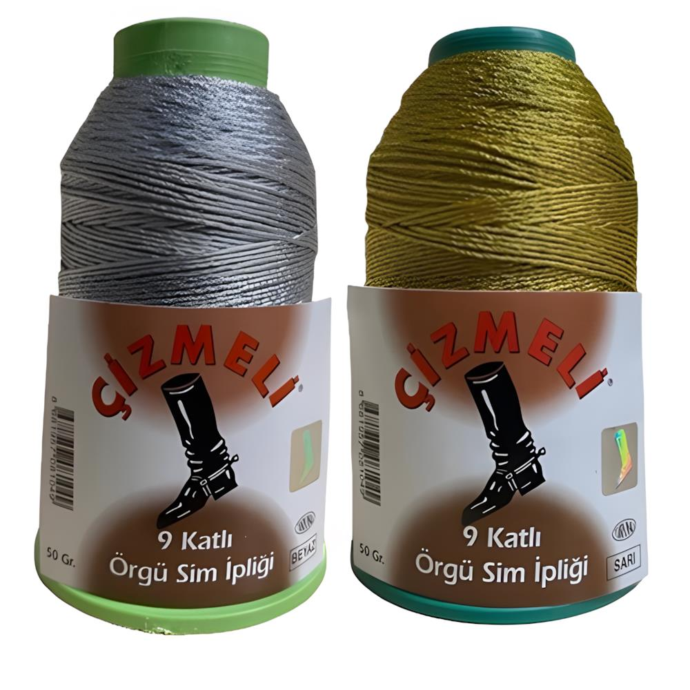 Çizmeli 9 Katlı Örgü Sim İpliği 50 gr
