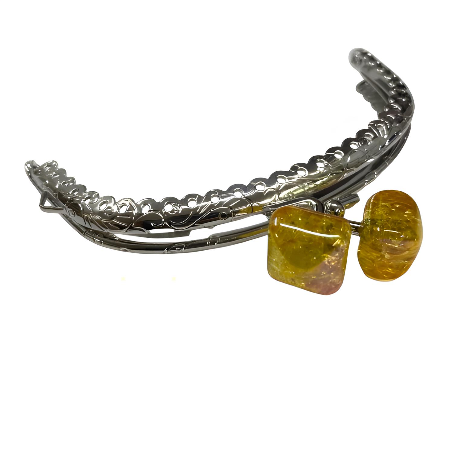 Metal Oval Cüzdan Klipsi Akide Şekeri 11 cm M6 Turuncu