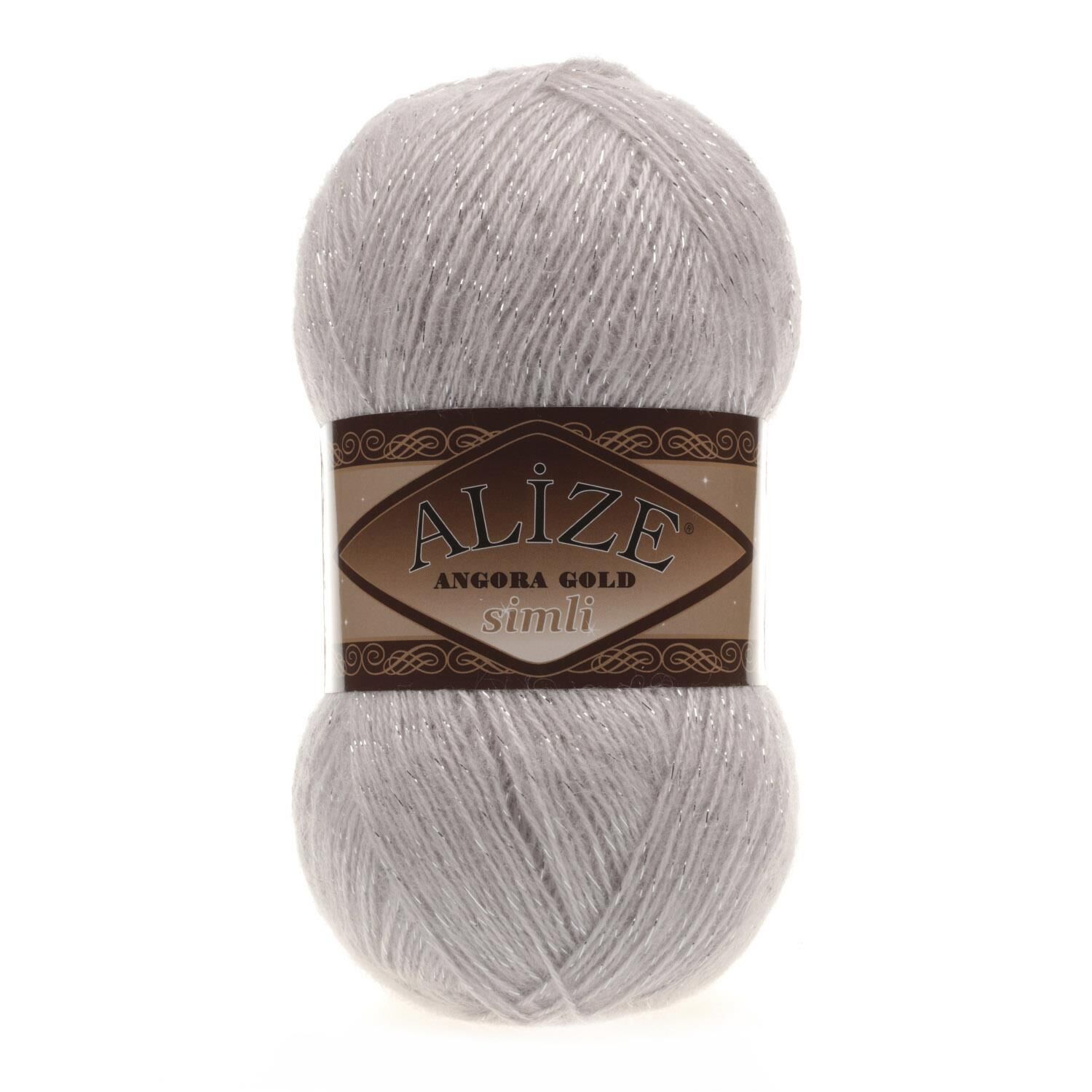 Alize Angora Gold Simli El Örgü İpliği 100 gr 168 Kış Beyazı