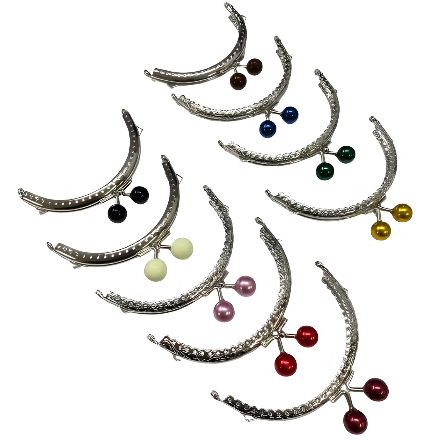 Boncuklu Metal Oval Cüzdan Klipsi 11 cm M7