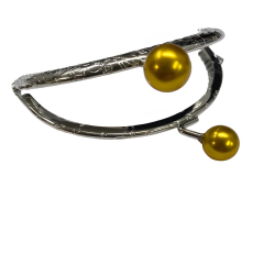 Boncuklu Metal Oval Cüzdan Klipsi 11 cm M7