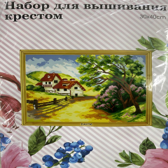 Elegant Kanaviçe Baskılı Etamin Kiti (iplik, iğne, kumaş) 30*40 cm DAX036