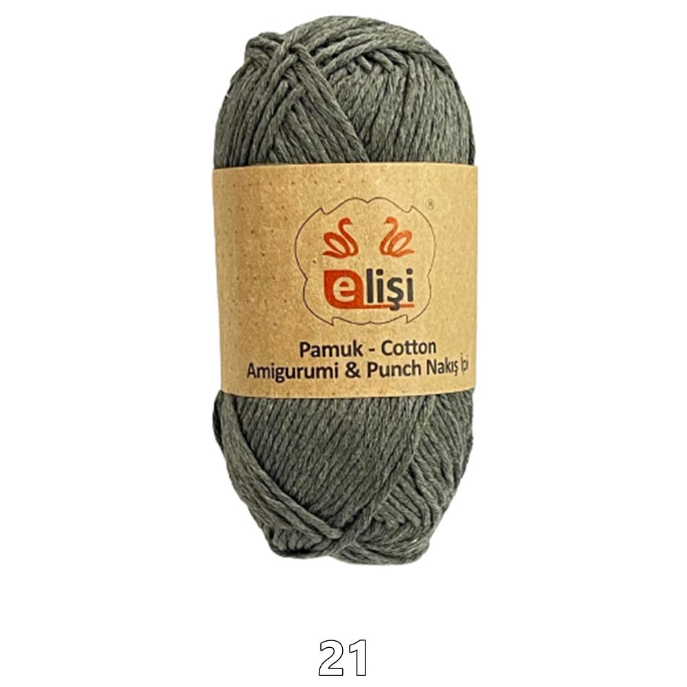 Elişi Pamuk Amigurumi İpi İpliği Cotton Koton 50gr 21 Haki Yeşil