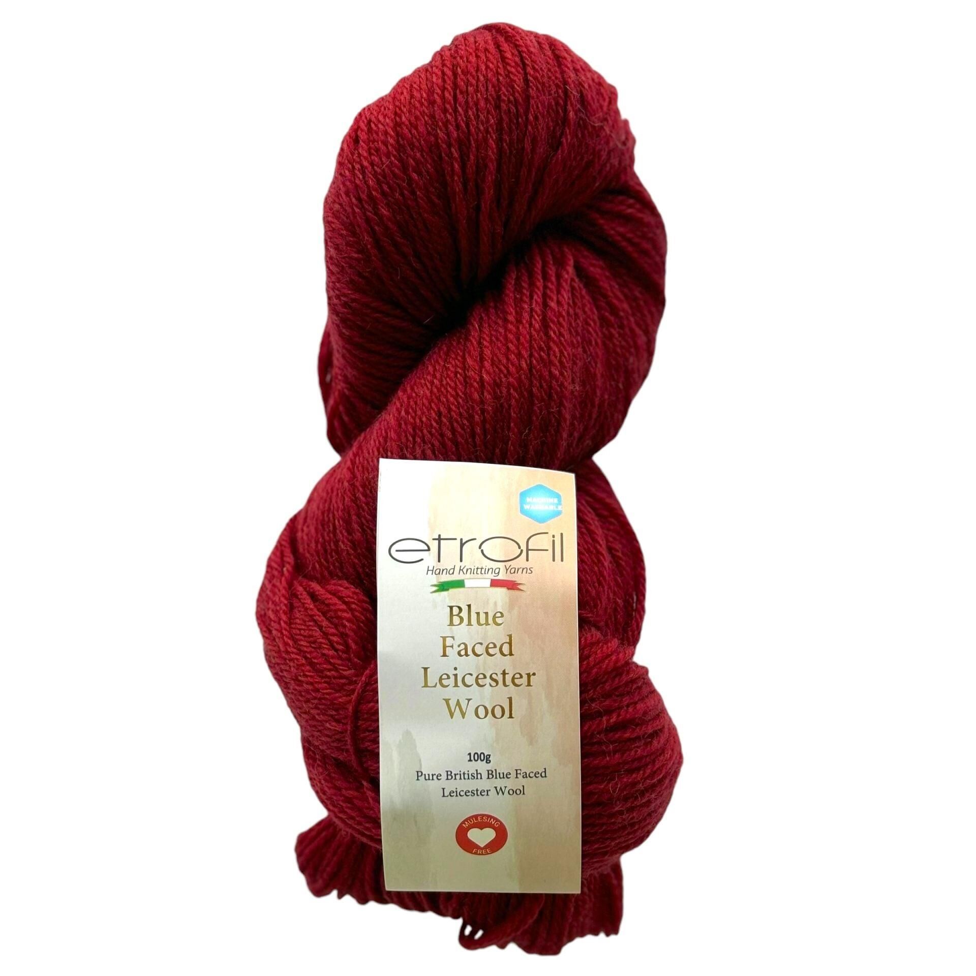Etrofil Blue Faced Leicester Saf Yün Örgü İpi 100 gr 73229 Derin Bordo
