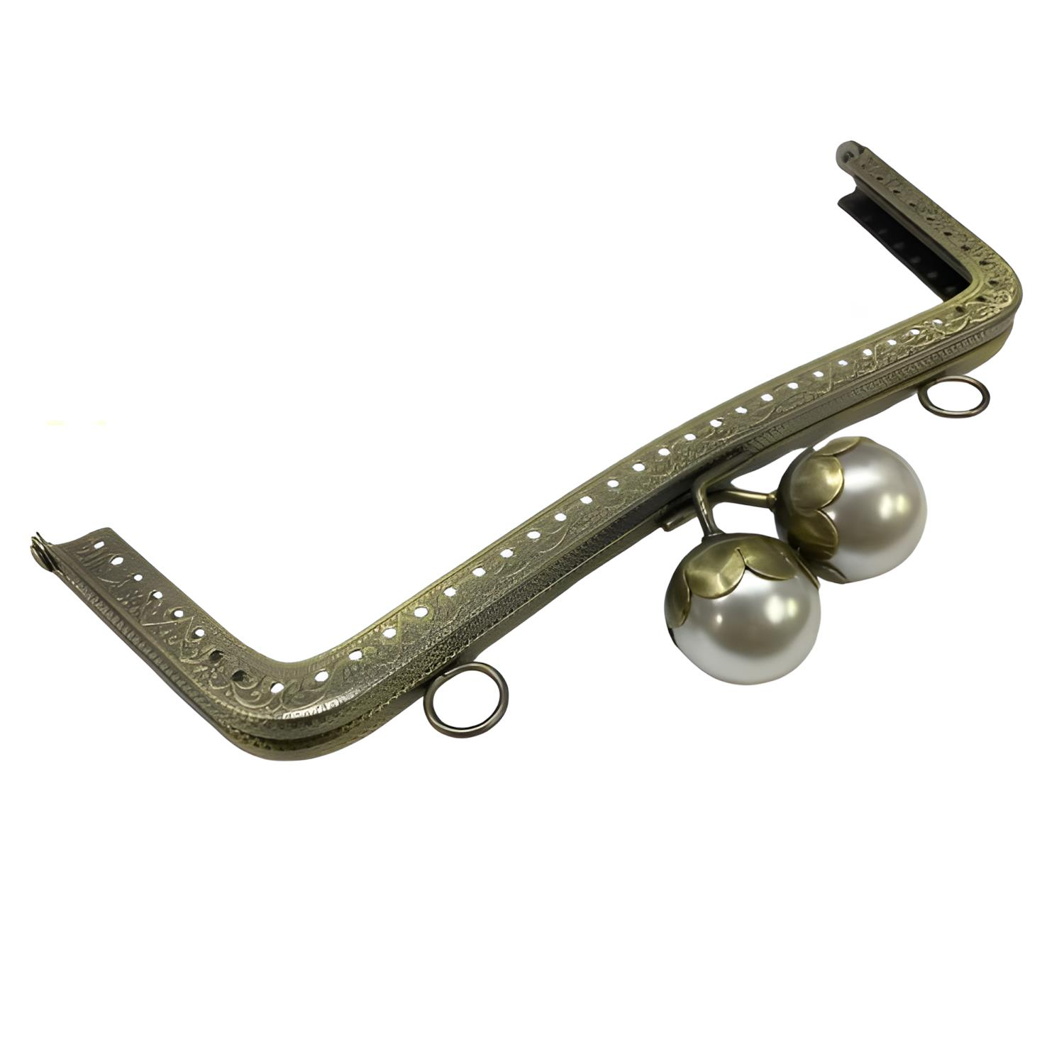 İncili Metal Çanta Sapı Bursu 21 cm M1 Bakır