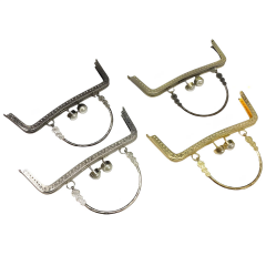 Kulplu İncili Metal Çanta Sapı Bursu 21 cm M3
