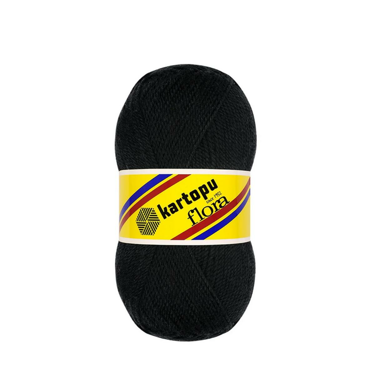 Kartopu Flora Patiklik Çoraplık El Örgü İpi 100 gr K940 Siyah