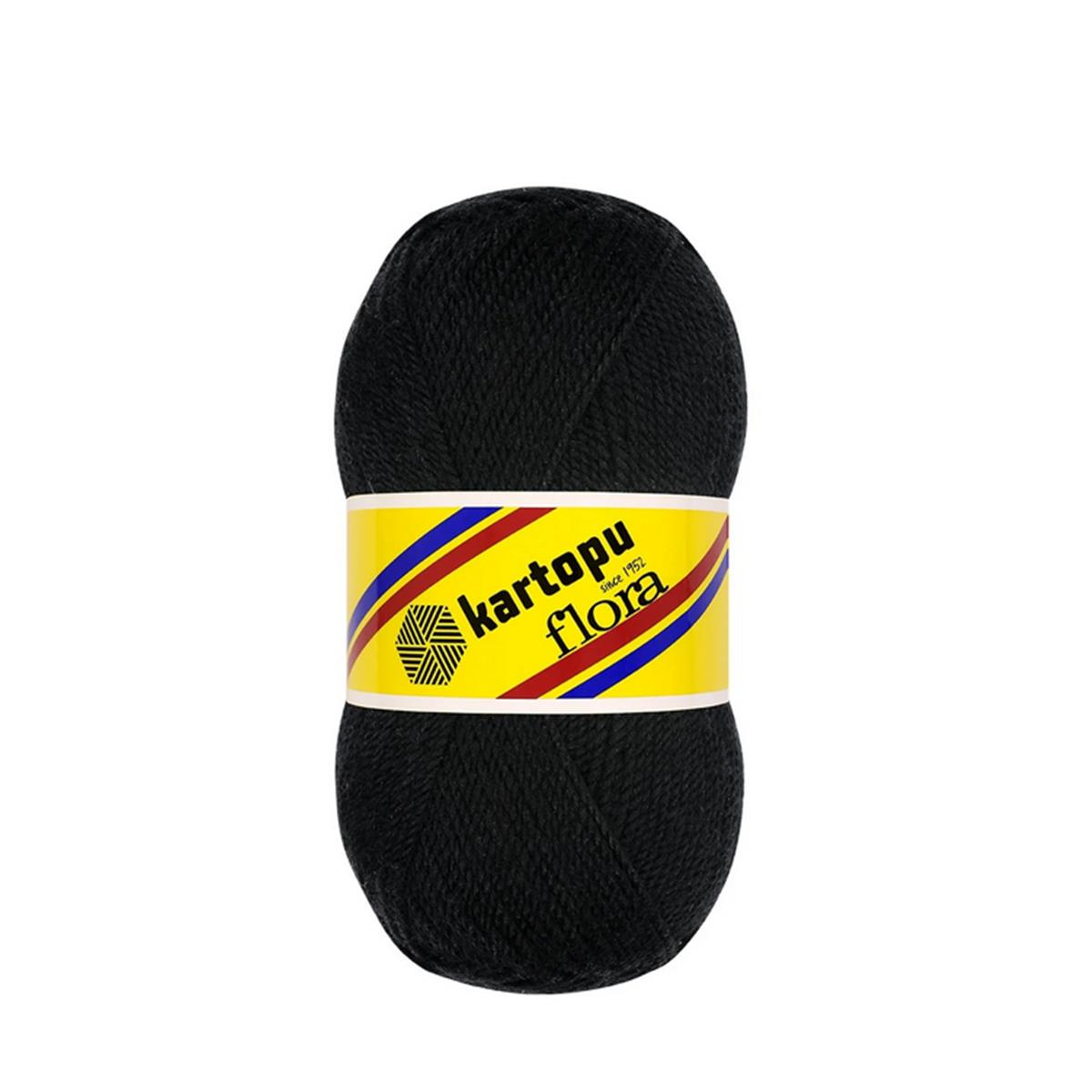 Kartopu Flora Patiklik Çoraplık El Örgü İpi 100 gr K940 Siyah