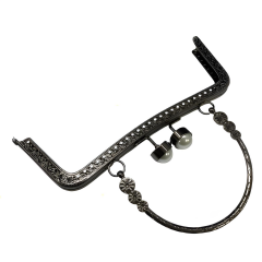 Kulplu İncili Metal Çanta Sapı Bursu 16,5 cm M4 Altın