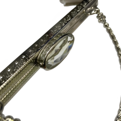 Kulplu Taşlı Metal Çanta Sapı Bursu 21 cm M5