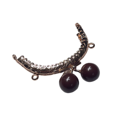 Çanta Sapı Cüzdan Bursu Boncuklu Metal 8,5cm Oval csalt14
