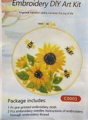 Elegant Kanaviçe Baskılı Etamin Kiti (iplik, iğne, kumaş) 15*15 cm Cz0001