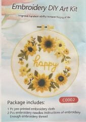 Elegant Kanaviçe Baskılı Etamin Kiti (iplik, iğne, kumaş) 15*15 cm Cz0002