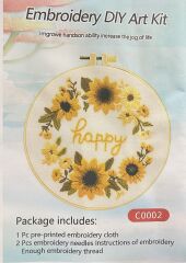 Elegant Kanaviçe Baskılı Etamin Kiti (iplik, iğne, kumaş) 15*15 cm Cz0002