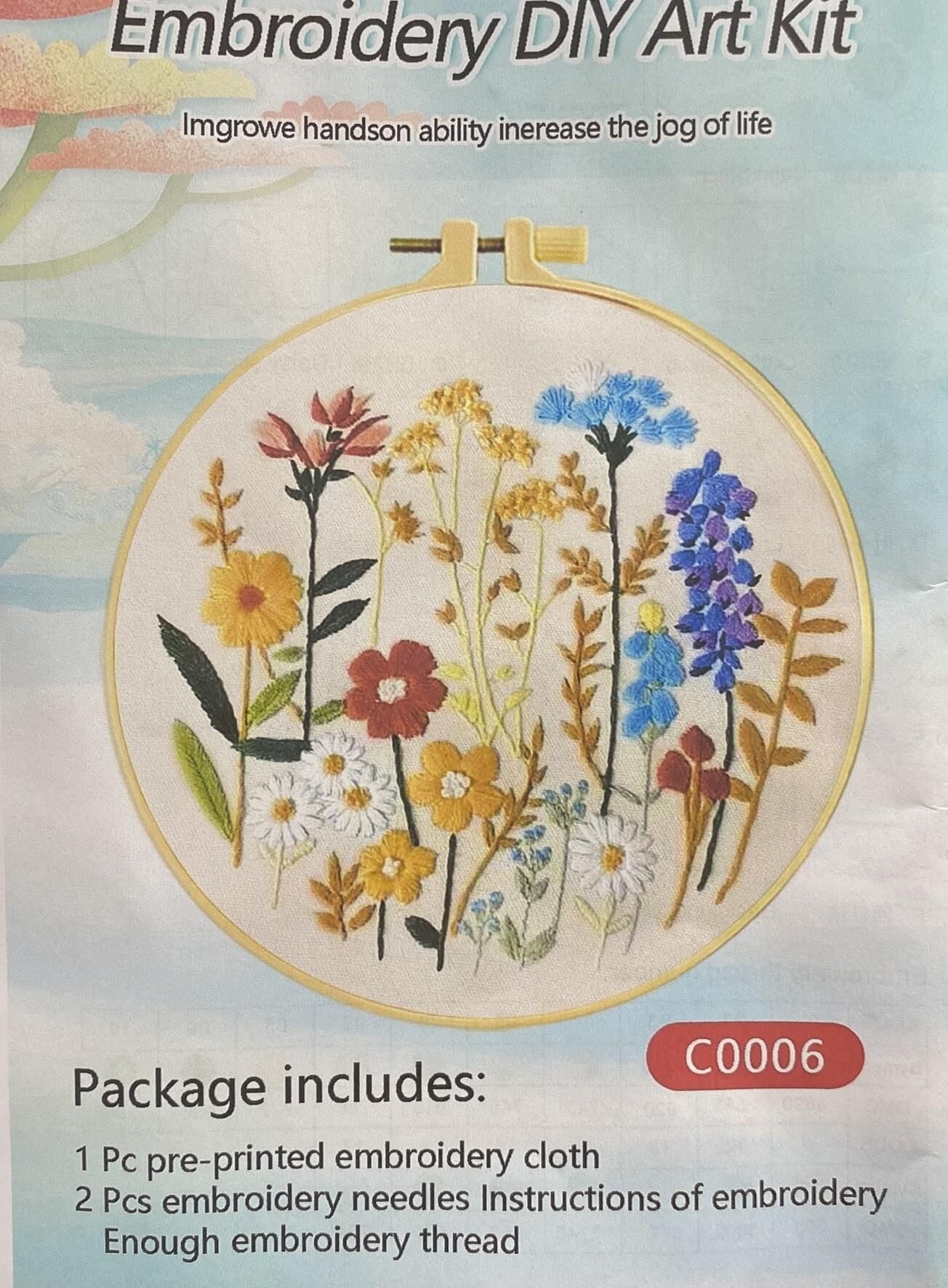 Elegant Kanaviçe Baskılı Etamin Kiti (iplik, iğne, kumaş) 15*15 cm Cz0006