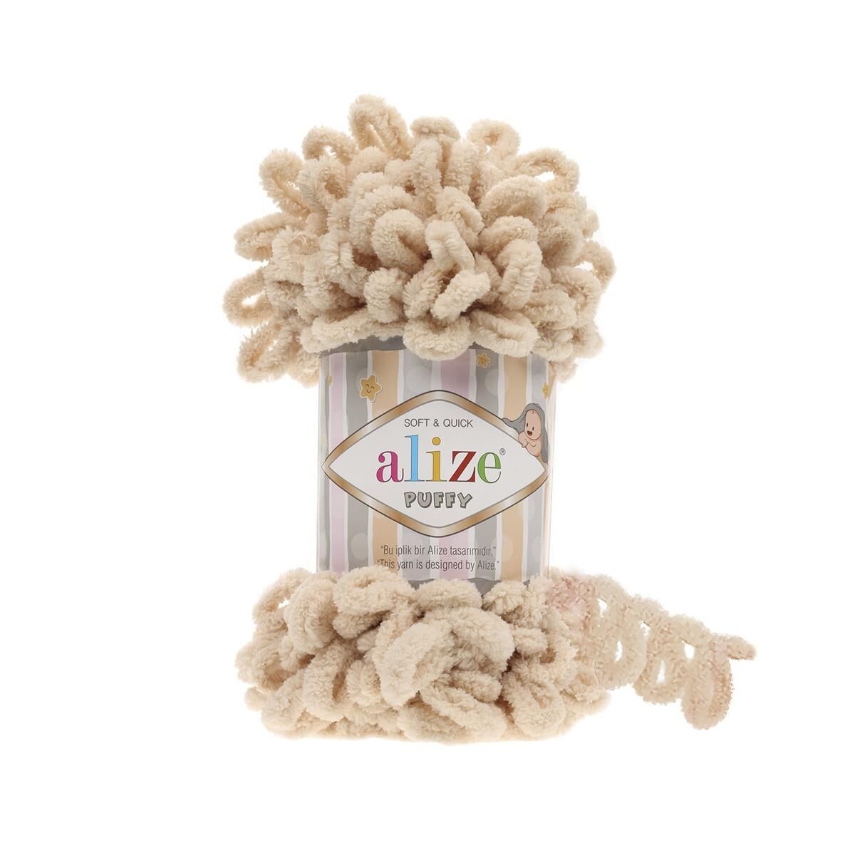 Alize Puffy El Örgü İpi İpliği Yünü 100 gr 310 BAL KÖPÜĞÜ