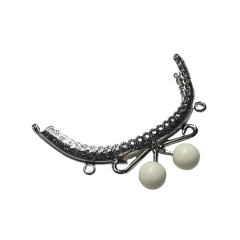Çanta Sapı Cüzdan Bursu Boncuklu Metal 10,5cm Oval csalt15
