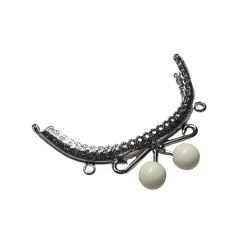 Çanta Sapı Cüzdan Bursu Boncuklu Metal 10,5cm Oval csalt15