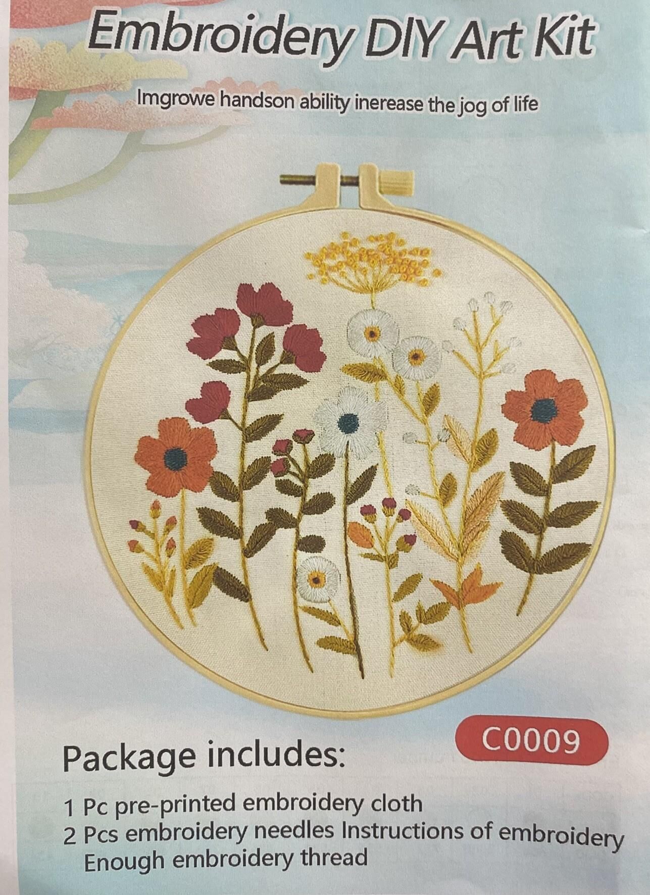 Elegant Kanaviçe Baskılı Etamin Kiti (iplik, iğne, kumaş) 15*15 cm Cz0009