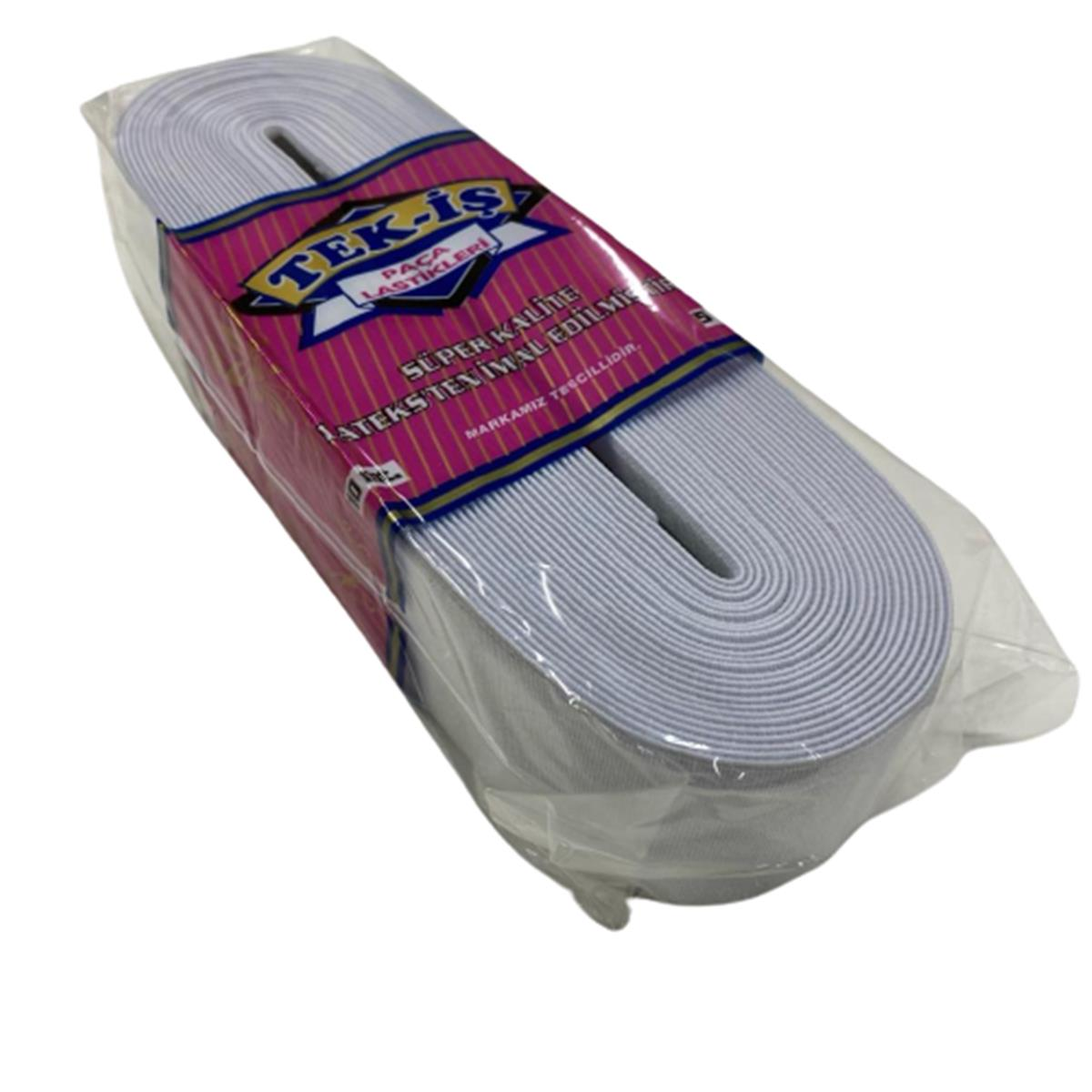 Lastik Tek-İş Sert Yumuşak Çamaşır Don Etek Bel Paça Bebe Lastiği Yassı Yumuşak 5 cm BEYAZ