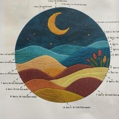 Elegant Kanaviçe Baskılı Etamin Kiti (iplik, iğne, kumaş) 15*15 cm Cz0011