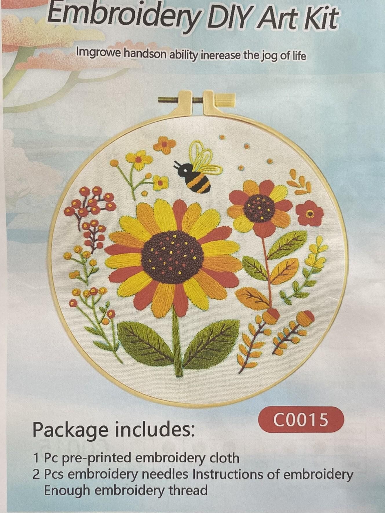 Elegant Kanaviçe Baskılı Etamin Kiti (iplik, iğne, kumaş) 15*15 cm Cz0015