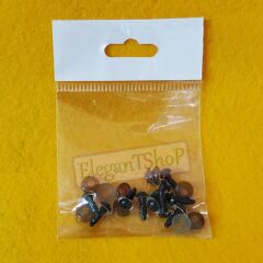 Vidalı Göz Şeffaf - 5 Çift - Kilitli - Amigurumi