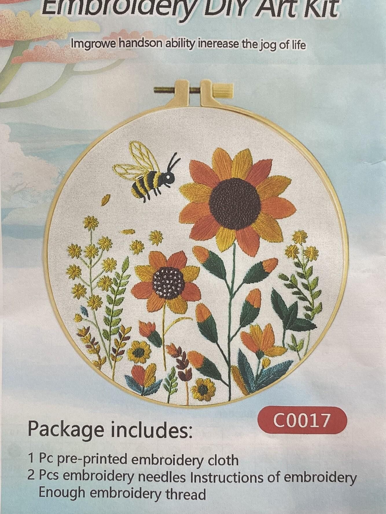 Elegant Kanaviçe Baskılı Etamin Kiti (iplik, iğne, kumaş) 15*15 cm Cz0017