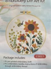 Elegant Kanaviçe Baskılı Etamin Kiti (iplik, iğne, kumaş) 15*15 cm Cz0017