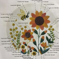 Elegant Kanaviçe Baskılı Etamin Kiti (iplik, iğne, kumaş) 15*15 cm Cz0017