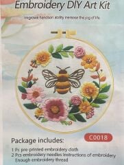 Elegant Kanaviçe Baskılı Etamin Kiti (iplik, iğne, kumaş) 15*15 cm Cz0018