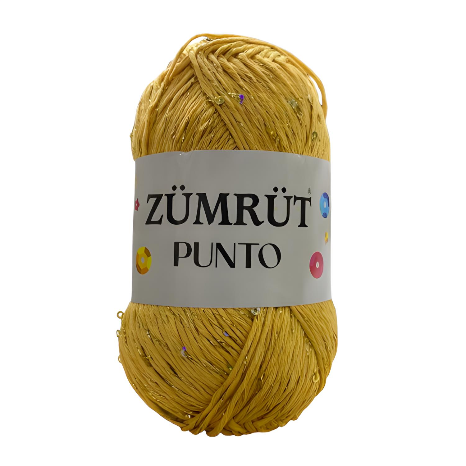 Zümrüt Punto Simli Pullu Koton Cotton El Örgü İpi 100 gr 13 Sarı