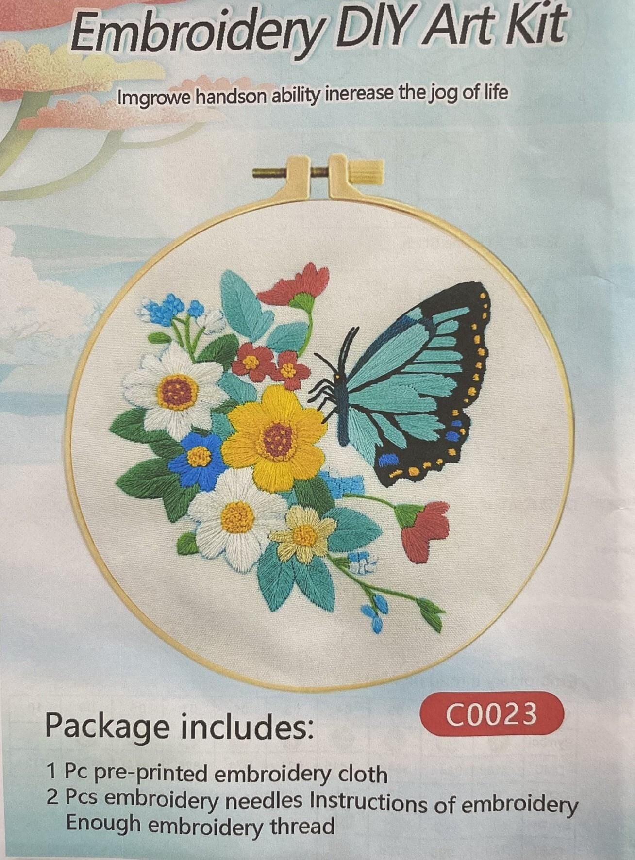 Elegant Kanaviçe Baskılı Etamin Kiti (iplik, iğne, kumaş) 15*15 cm Cz0023